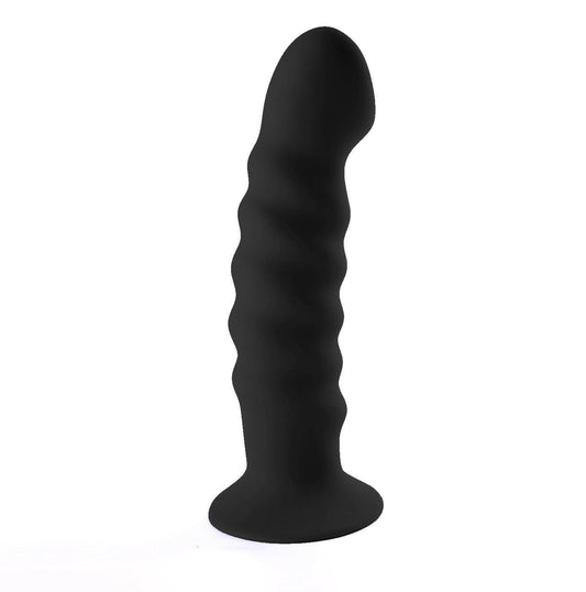 Kendall Silicone Dong Swirled Satin Finish - Black - My Sex Toy Hub