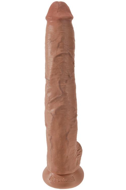 King Cock 14" Cock With Balls - Tan - My Sex Toy Hub