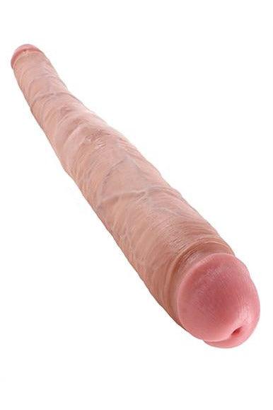King Cock 16 Inch Tapered Double Dildo - Flesh - My Sex Toy Hub