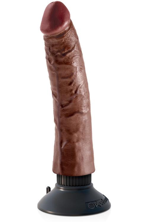 King Cock 7-Inch Vibrating Cock - Brown - My Sex Toy Hub