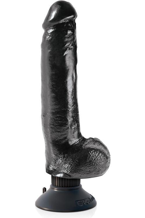 King Cock 9-Inch Vibrating Cock With Balls - Black - My Sex Toy Hub