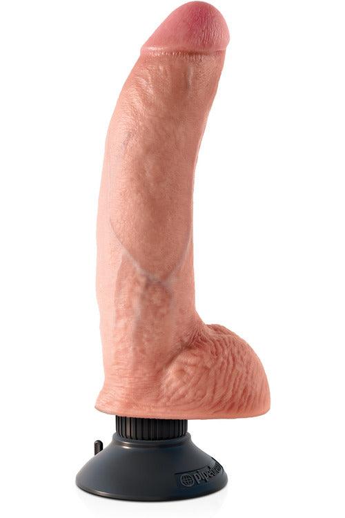 King Cock 9-Inch Vibrating Cock With Balls - Flesh - My Sex Toy Hub