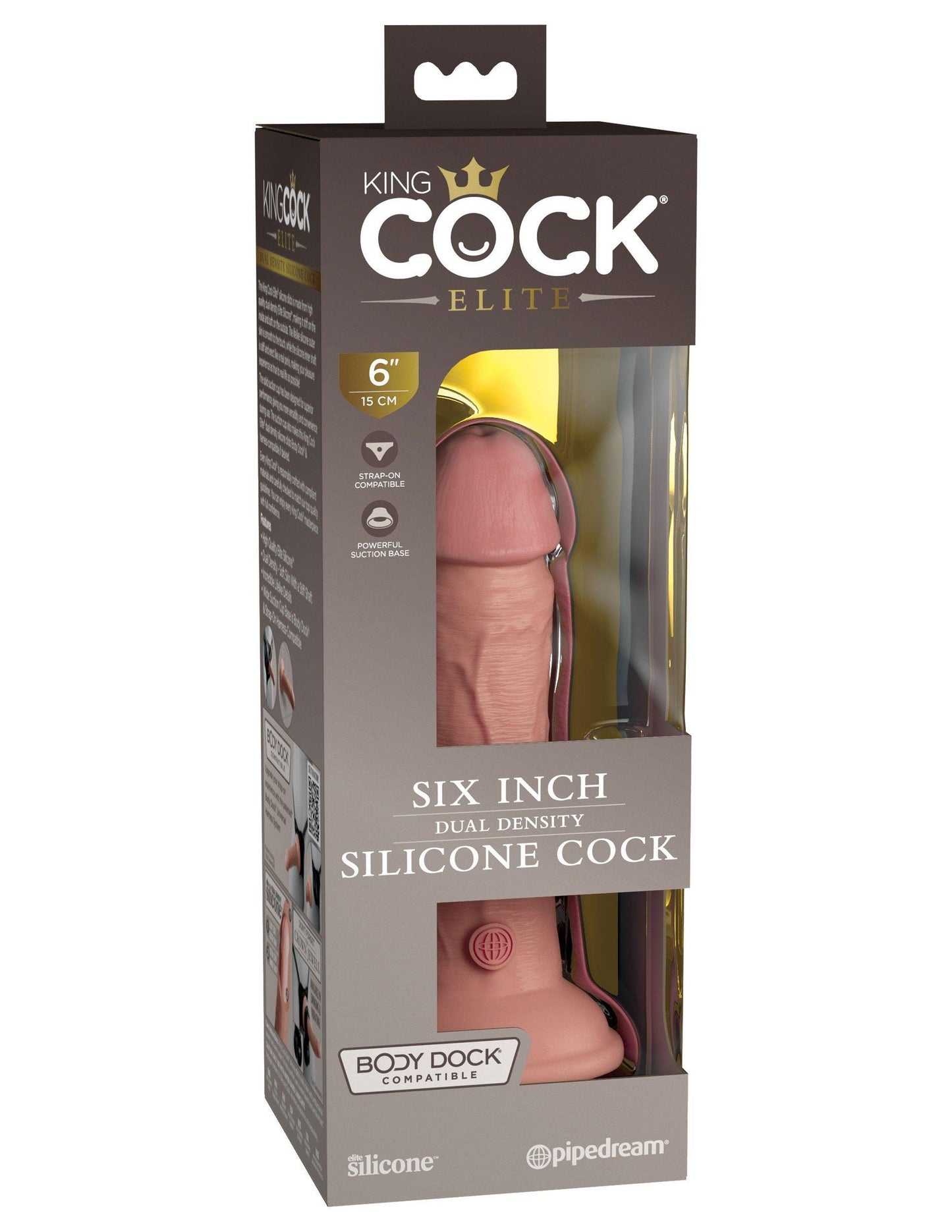 King Cock Elite 6 Inch Silicone Dual Density Cock - Light - My Sex Toy Hub