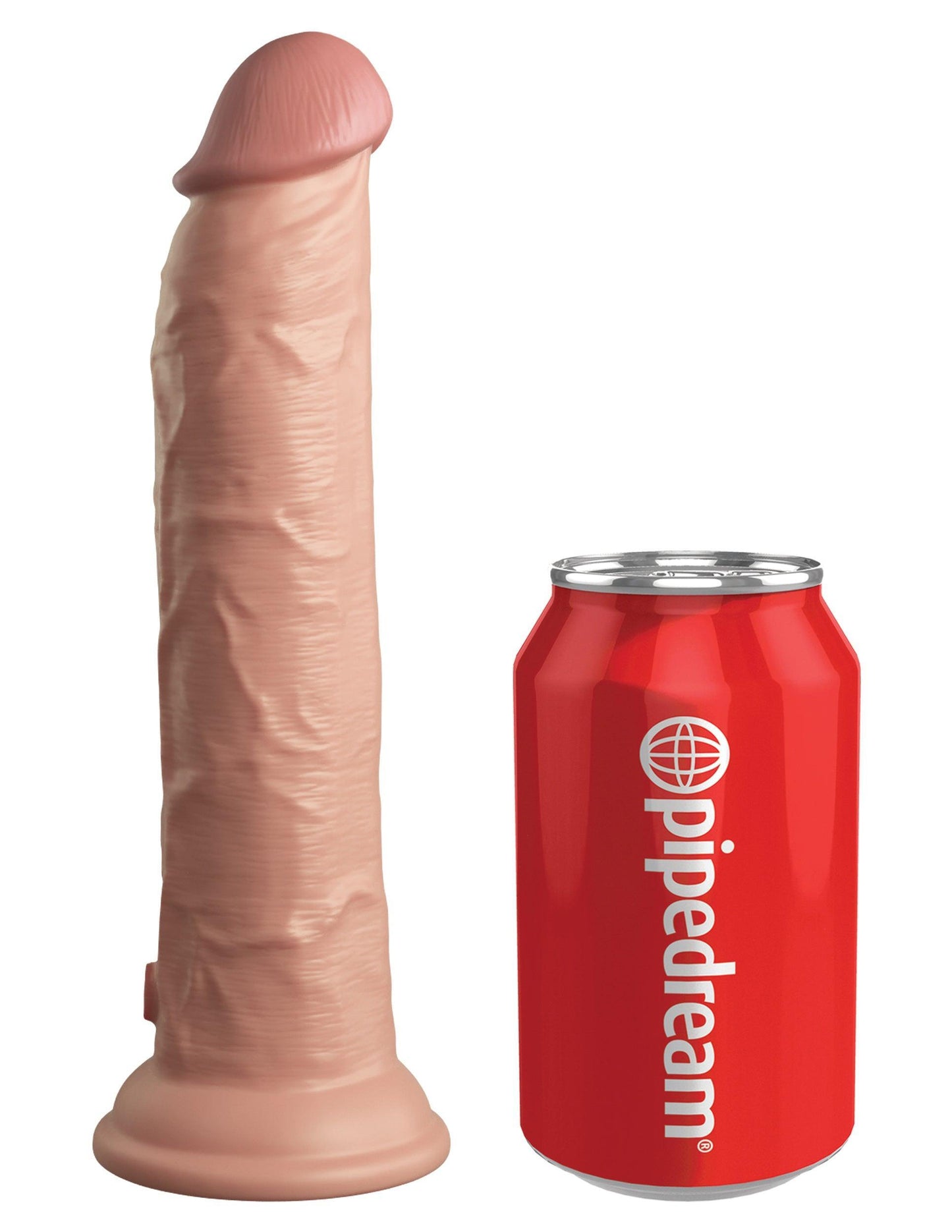 King Cock Elite 9 Inch Vibrating Silicone Dual Density Cock With Remote - Light - My Sex Toy Hub