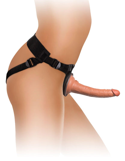 King Cock Elite Comfy Silicone Body Dock Kit - Harness and 7 Inch Dildo - Tan - My Sex Toy Hub