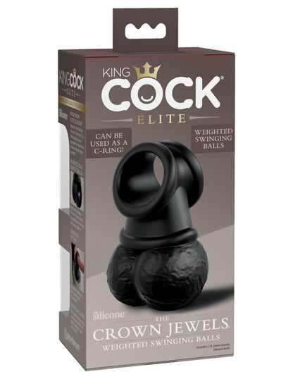 King Cock Elite - the Crown Jewels - Silicone Silicone Weighted Swinging Balls - My Sex Toy Hub