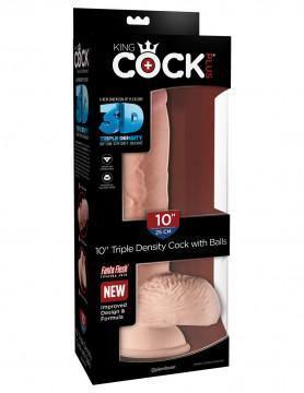 King Cock Plus Triple Density 10 Inch Cock With Balls - Flesh - My Sex Toy Hub