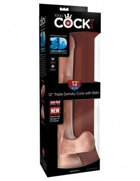 King Cock Plus Triple Density 12 Inch Cock With Balls - Flesh - My Sex Toy Hub