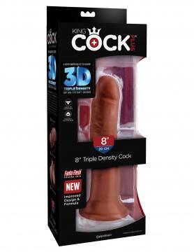 King Cock Plus Triple Density 8 Inch Cock - Brown - My Sex Toy Hub