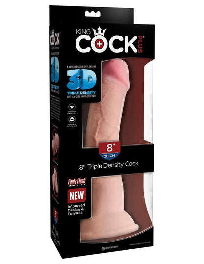 King Cock Plus Triple Density 8 Inch Cock - Light - My Sex Toy Hub
