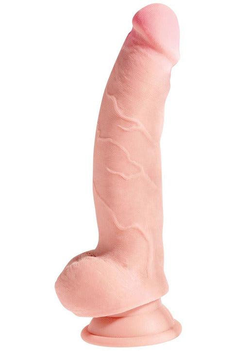 King Cock Plus Triple Density 8 Inch Cock With Balls - Flesh - My Sex Toy Hub