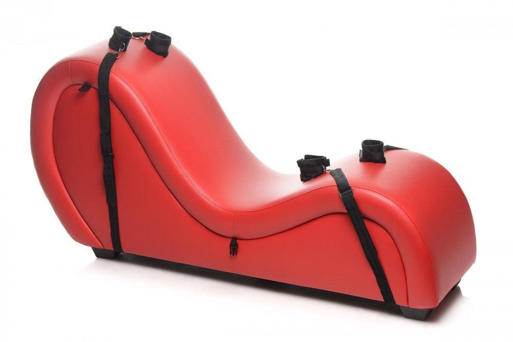 Kinky BDSM Couch Sex Chaise Lounge with Love Pillows - Red - My Sex Toy Hub