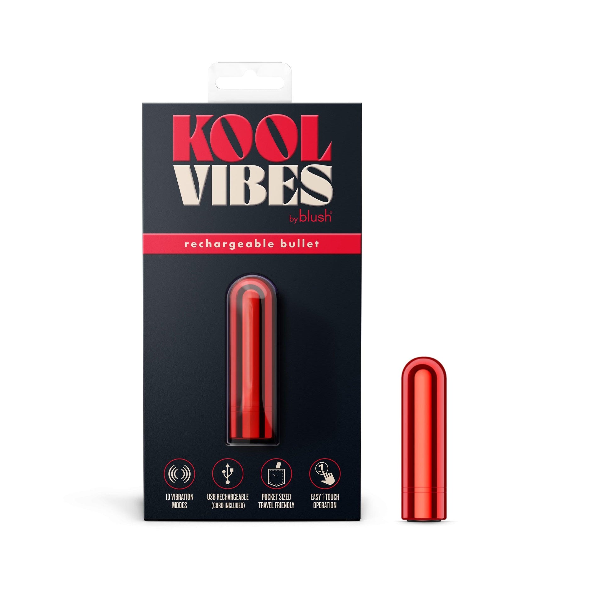Kool Vibes - Rechargeable Mini Bullet - Cherry - My Sex Toy Hub