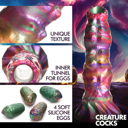 Larva Silicone Ovipositor Dildo With Eggs - Multicolor - My Sex Toy Hub