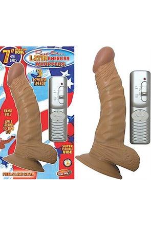 Latin American Whoppers 7inch Vibrating Dong With Balls-Latin - My Sex Toy Hub