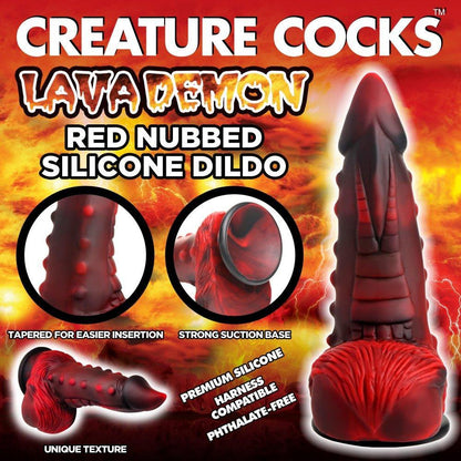 Lava Monster Demon Nubbed Silicone Fantasy Dildo - My Sex Toy Hub