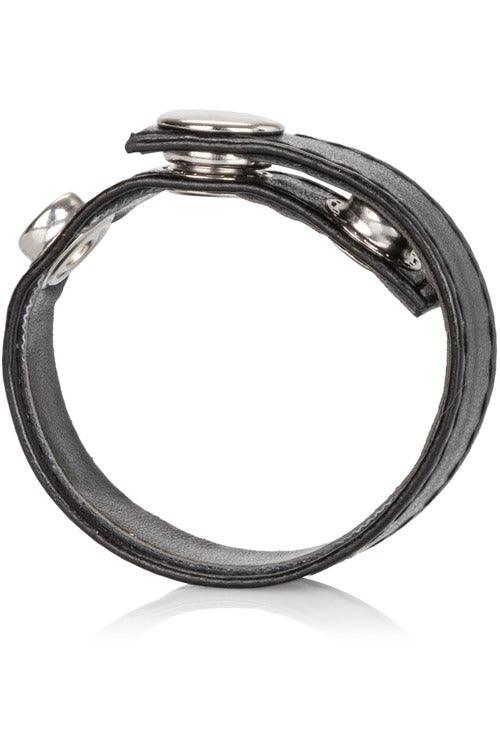 Leather Black 3-Snap Ring - My Sex Toy Hub