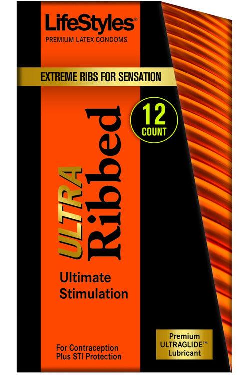 Lifestyles Ultra Ribbed - 12 Pack - My Sex Toy Hub