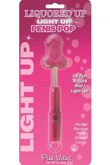 Liquored Up Light Up Penis Pop - Pink Velvet - My Sex Toy Hub