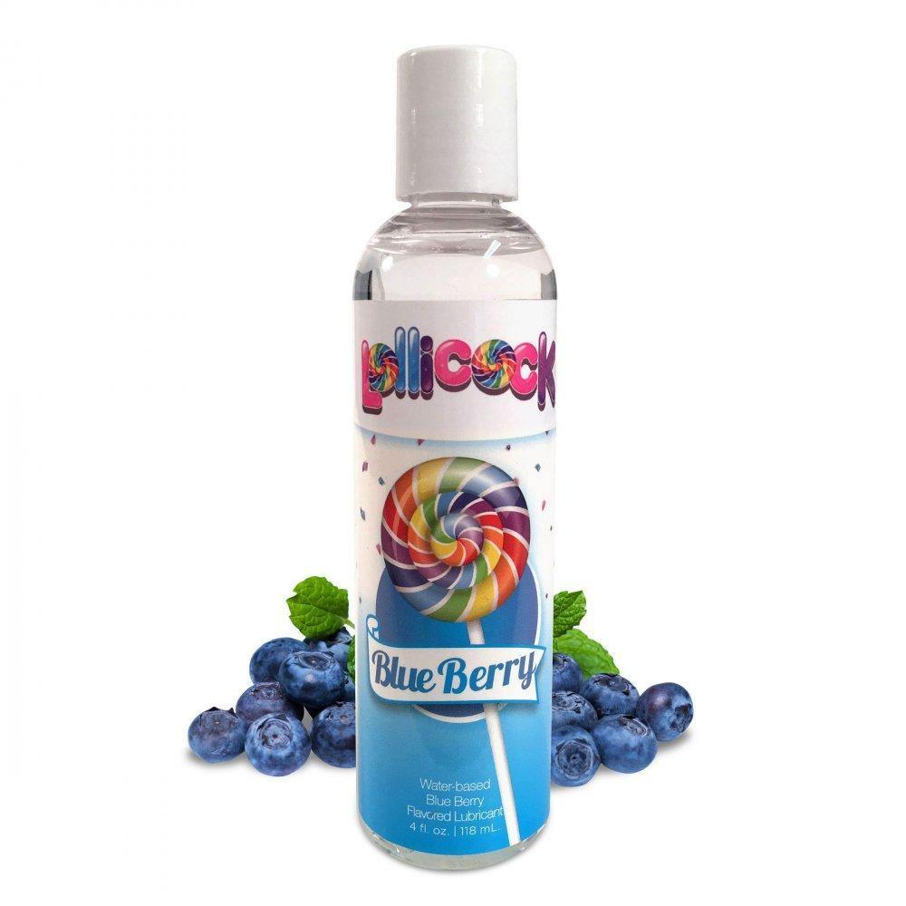 Lollicock 4 oz. Water-based Flavored Lubricant - Blue Berry - My Sex Toy Hub