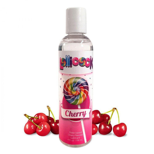 Lollicock 4 oz. Water-based Flavored Lubricant - Cherry - My Sex Toy Hub