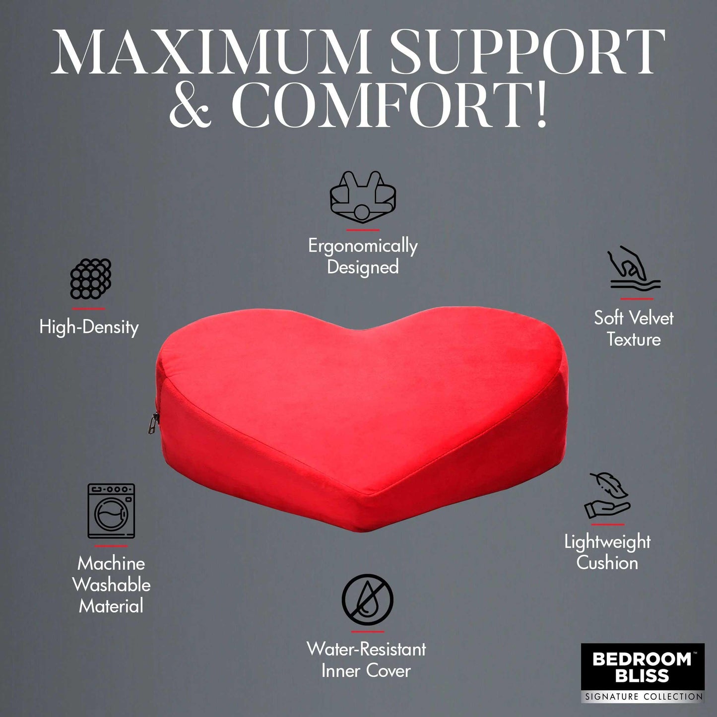 Love Pillow Heart Pillow - Red - My Sex Toy Hub