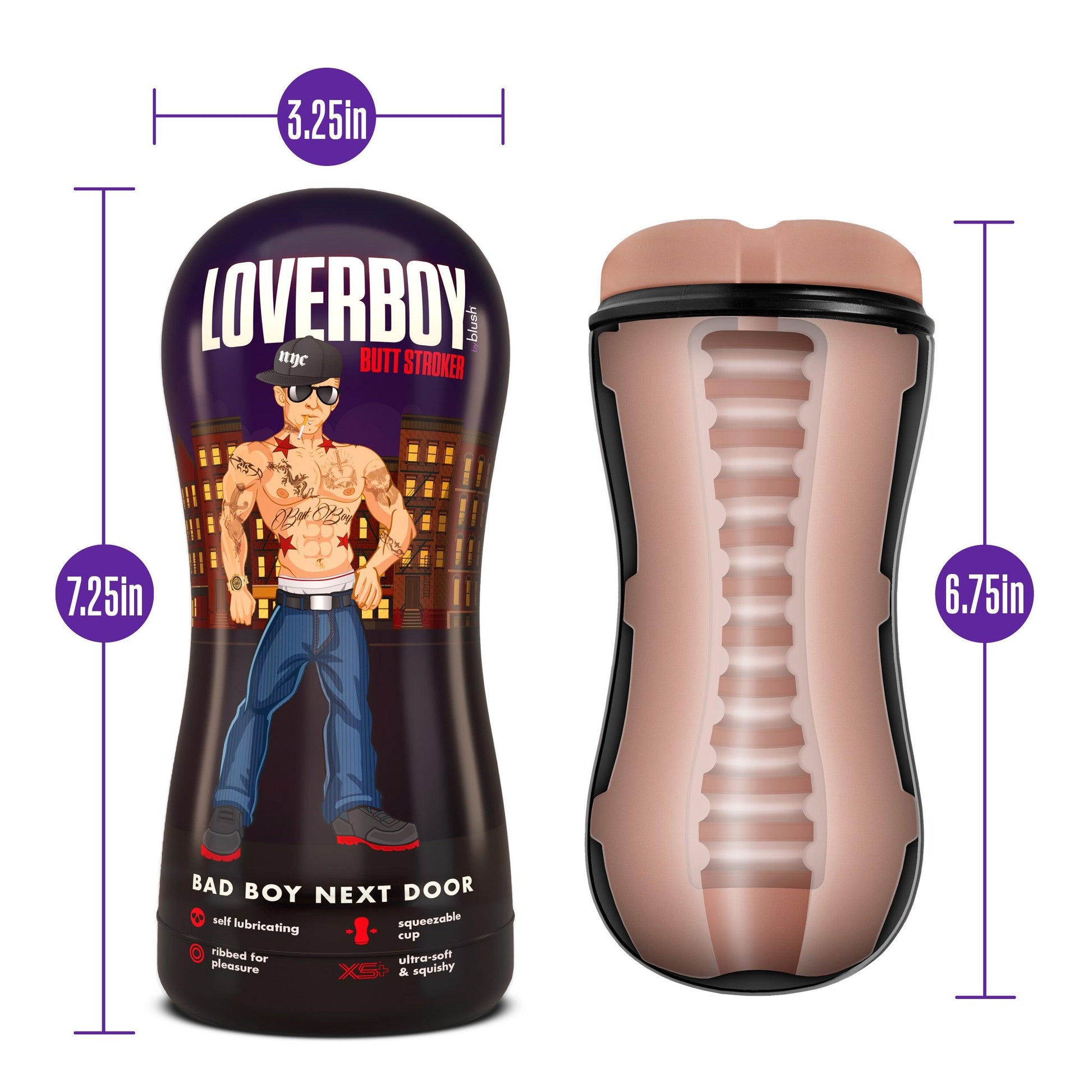 Loverboy - Bad Boy Next Door - Self Lubricating Stroker - Beige - My Sex Toy Hub