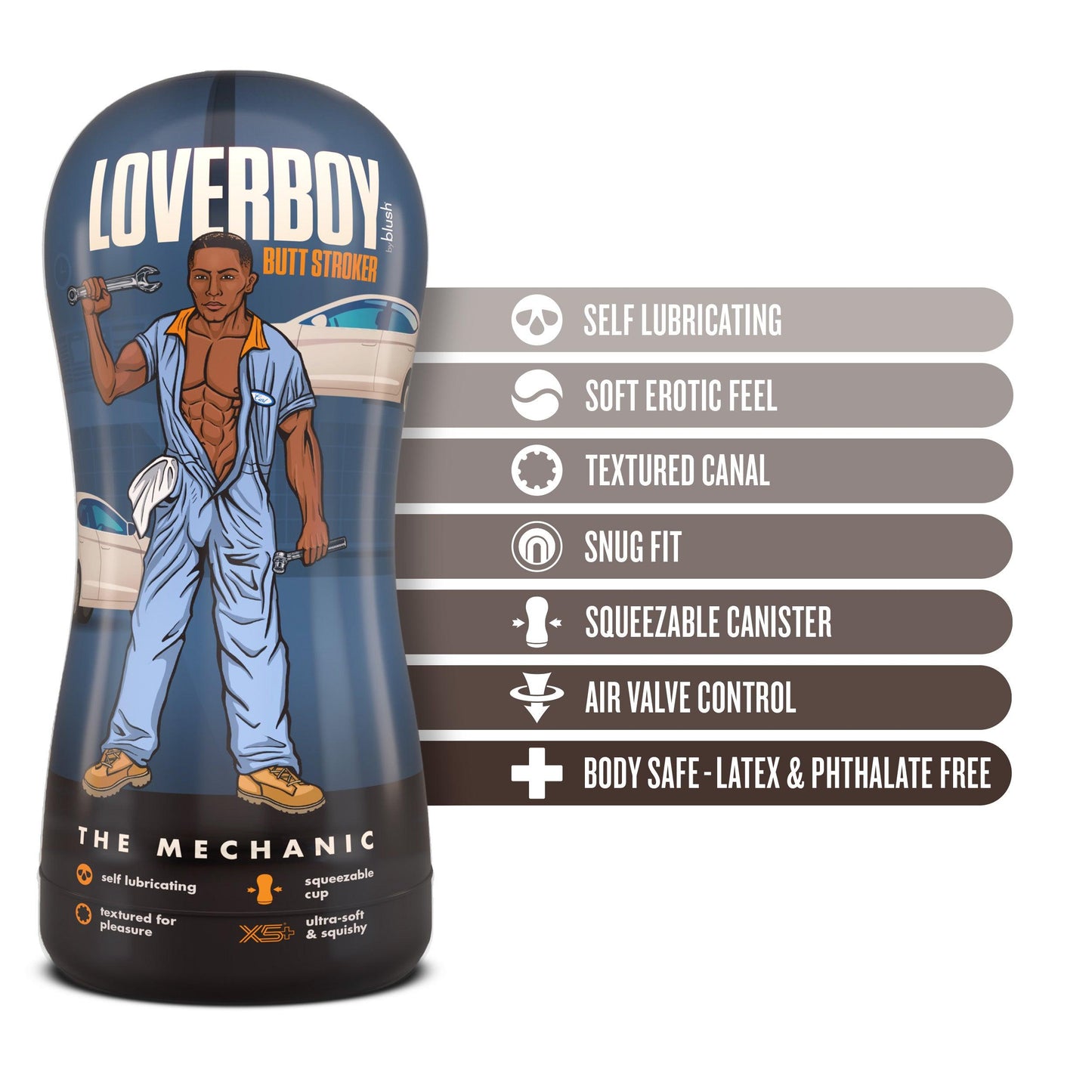 Loverboy - the Mechanic - Self Lubricating Stroker - Brown - My Sex Toy Hub