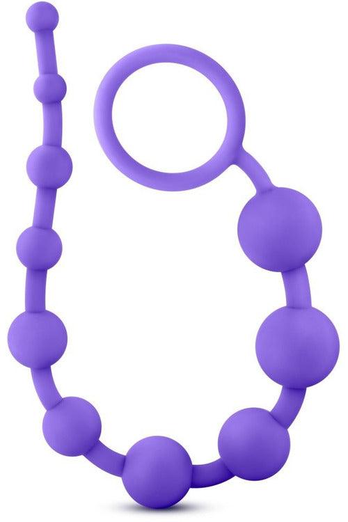 Luxe Silicone 10 Beads - Purple - My Sex Toy Hub