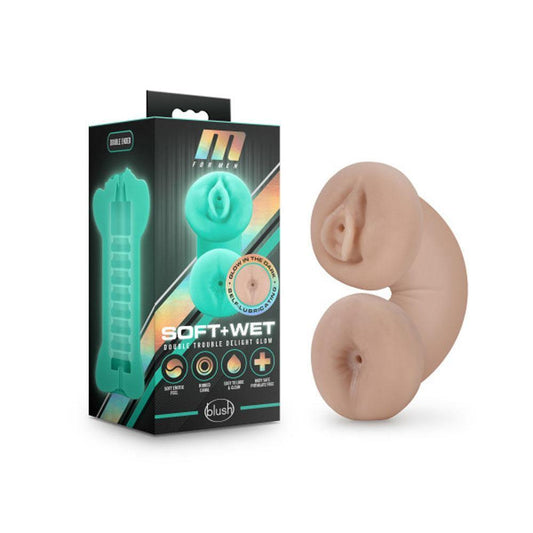 M for Men - Soft and Wet - Double Trouble Glow in the Dark - Vanilla - My Sex Toy Hub