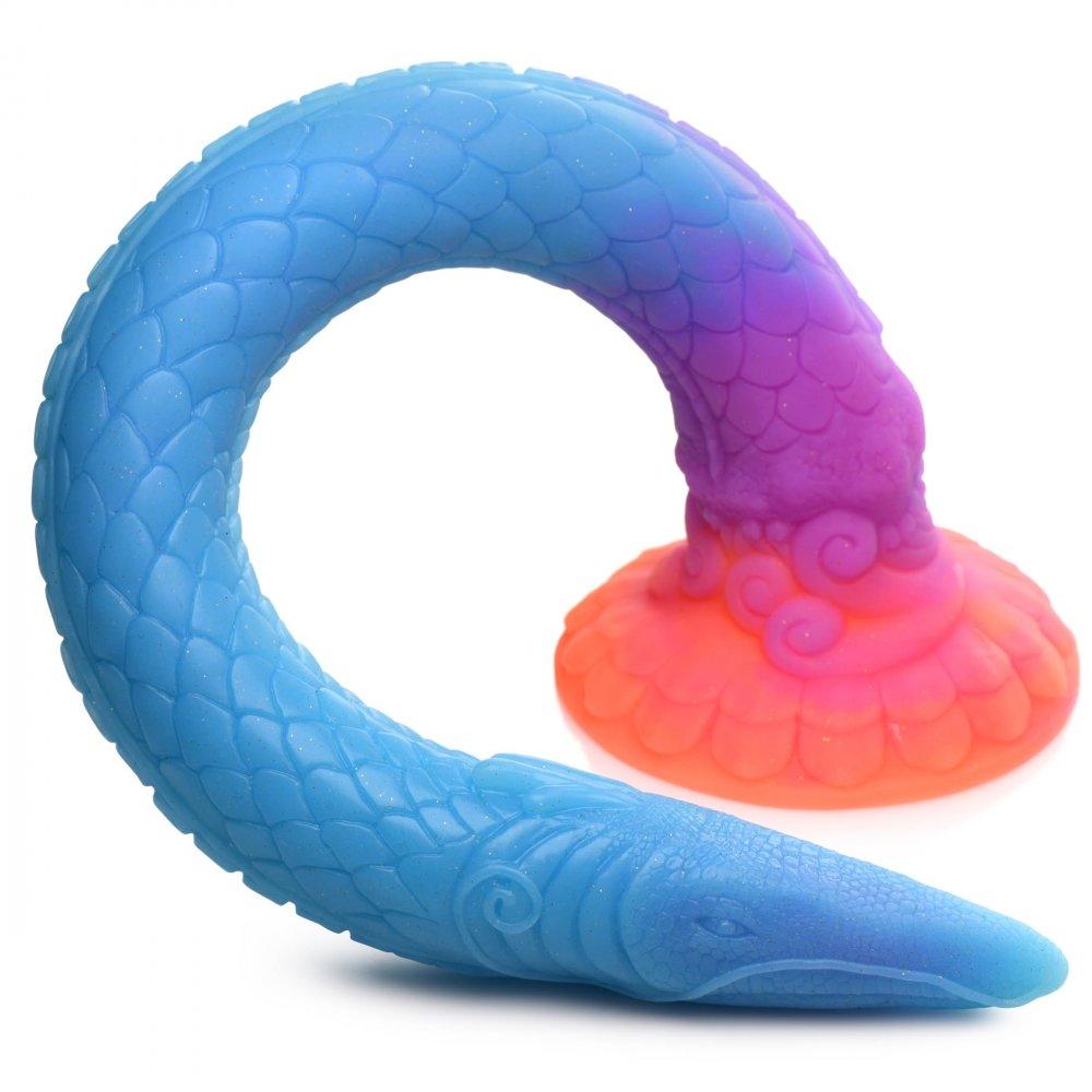 Makara Glow-in-the-Dark Silicone Snake Skin Dildo - My Sex Toy Hub