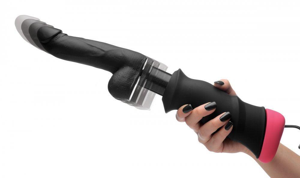 Mega-Pounder Hand-held Thrusting Silicone Dildo - My Sex Toy Hub
