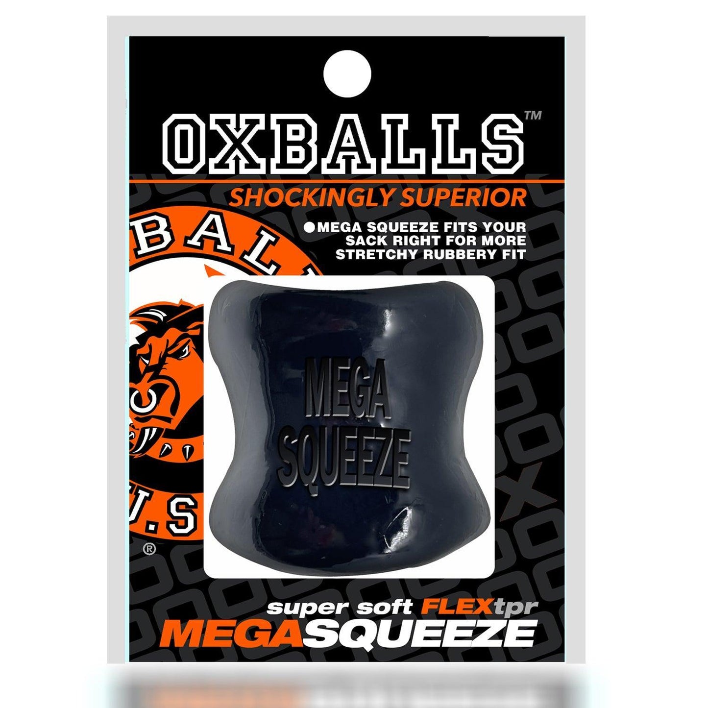 Mega Squeeze - Ergofit Ballstretcher - Black - My Sex Toy Hub