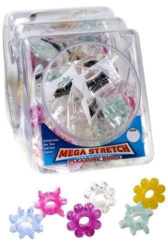 Mega Stretch Silicone Pleasure Rings - 72 Piece Fishbowl - My Sex Toy Hub