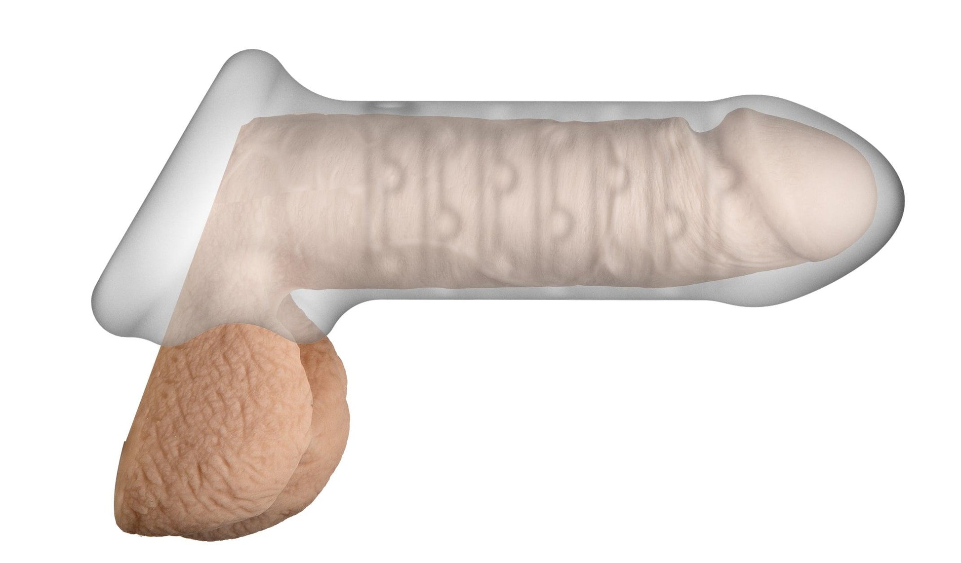 Merci - Jacked Up - Thin Extender With Ball Strap - Frost - My Sex Toy Hub
