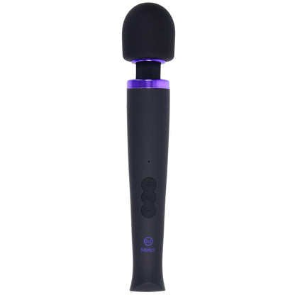 Merci - Rechargeable Power Wand - Ultra - Powerful Silicone Wand Massager - Black - My Sex Toy Hub