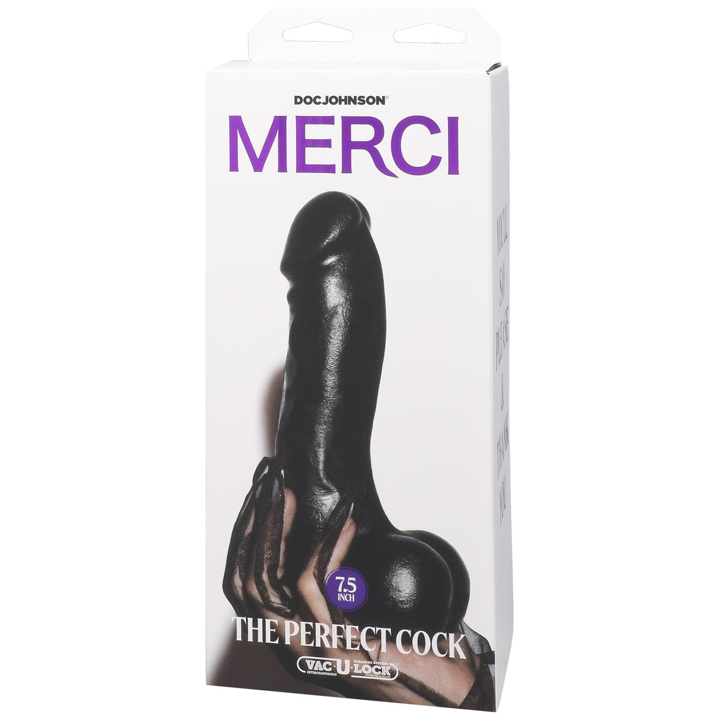 Merci - the Perfect Cock 7.5 Inch - With Removable Vac-U-Lock Suction Cup - Black - My Sex Toy Hub