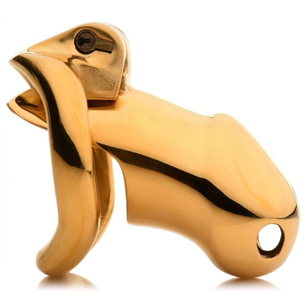 Midas 18K Gold-Plated Locking Chastity Cage - My Sex Toy Hub