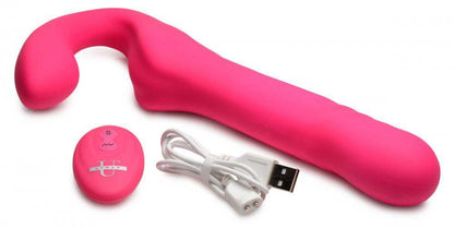 Mighty-Thrust Thrusting and Vibrating Strapless Strap-on With Remote - Pink - My Sex Toy Hub