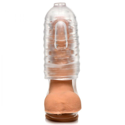 Milker Masturbator with Ball Strap - Clear - My Sex Toy Hub
