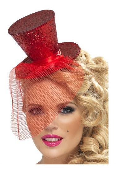 Mini Top Hat on Headband - Red - My Sex Toy Hub