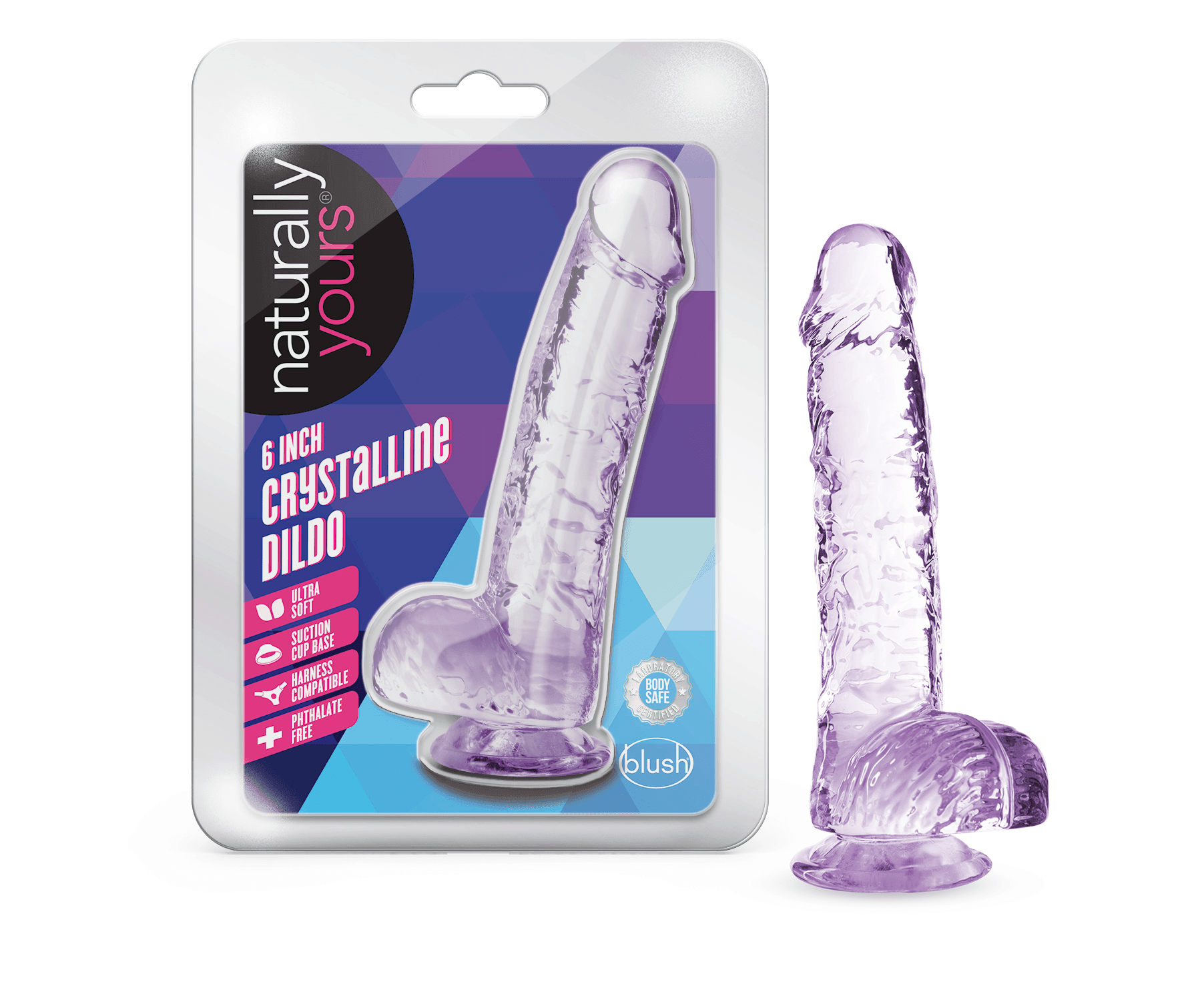 Naturally Yours - 6 Inch Crystalline Dildo - Amethyst - My Sex Toy Hub