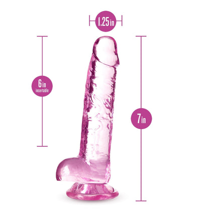 Naturally Yours - 7 Inch Crystalline Dildo - Rose - My Sex Toy Hub
