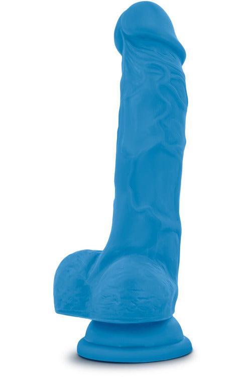 Neo - 7.5 Inch Dual Density Cock With Balls - Neon Blue - My Sex Toy Hub