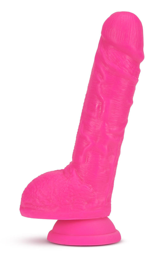 Neo - 9 Inch Dual Density Dildo - Neon Pink - My Sex Toy Hub