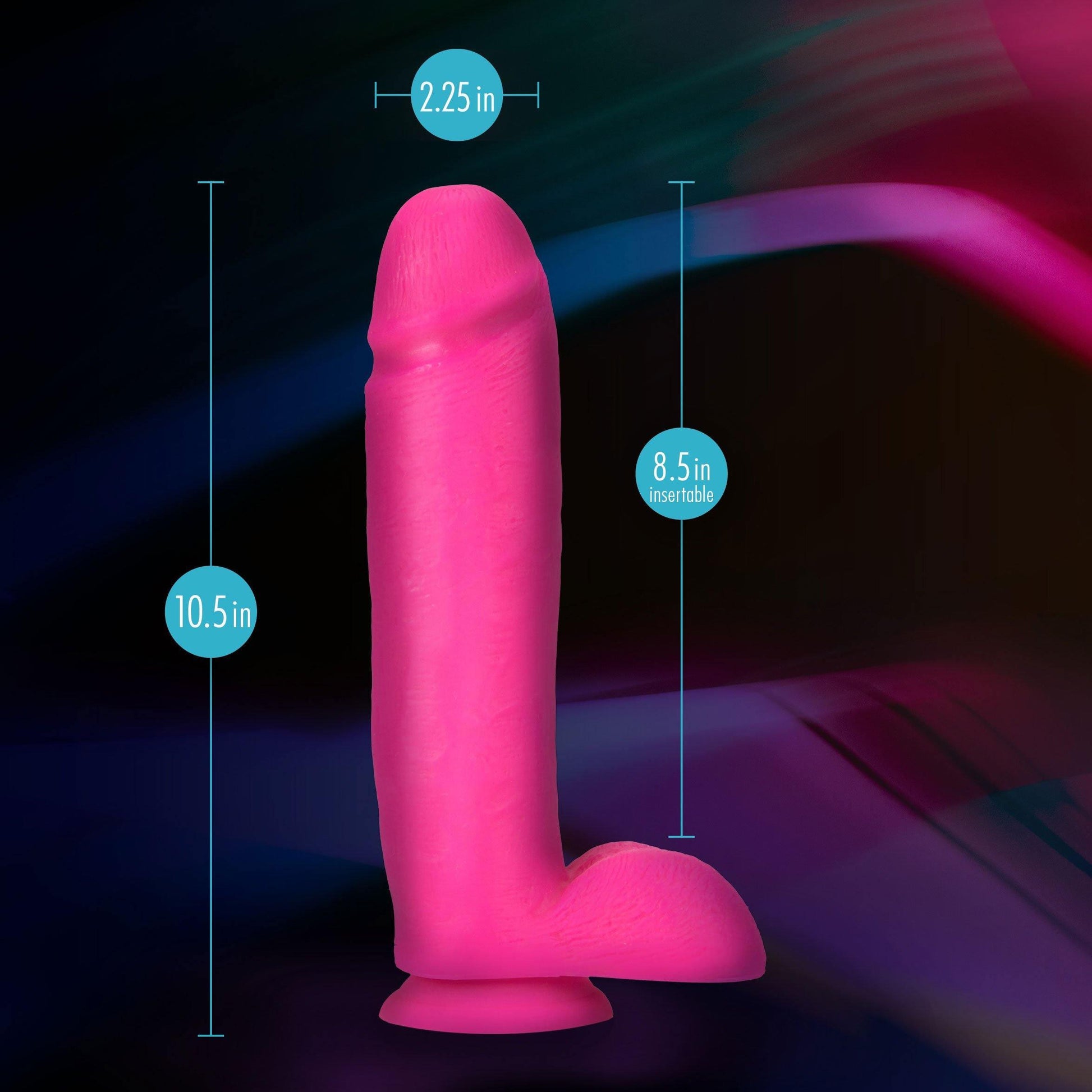 Neo Elite - 10 Inch Silicone Dual Density Cock With Balls - Neon Pink - My Sex Toy Hub