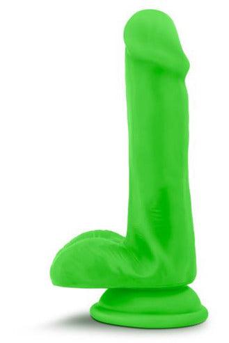 Neo Elite - 6 Inch Silicone Dual Density Cock With Balls - Neon Green - My Sex Toy Hub