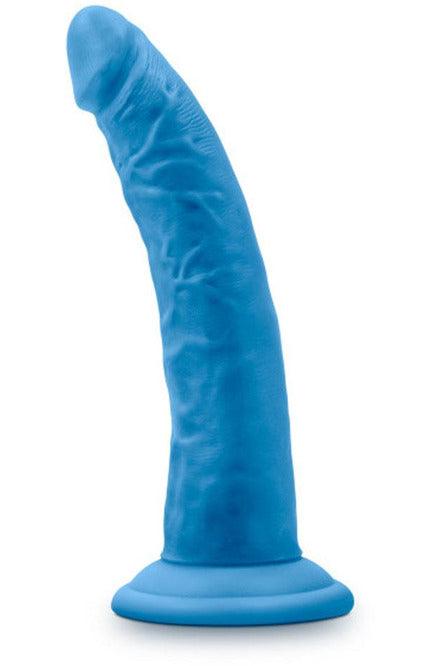 Neo Elite - 7.5 Inch Silicone Dual Density Cock - Neon Blue - My Sex Toy Hub