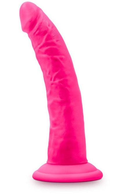 Neo Elite - 7.5 Inch Silicone Dual Density Cock - Neon Pink - My Sex Toy Hub