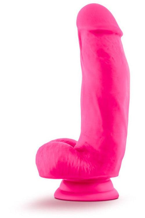 Neo Elite - 7 Inch Silicone Dual Density Cock With Balls - Neon Pink - My Sex Toy Hub